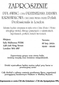 Katy Carr is excited to play at Zabawa Karnawałowa, "PPL Swing" a 1920s / 30s event hosted by Polish Professionals in London 