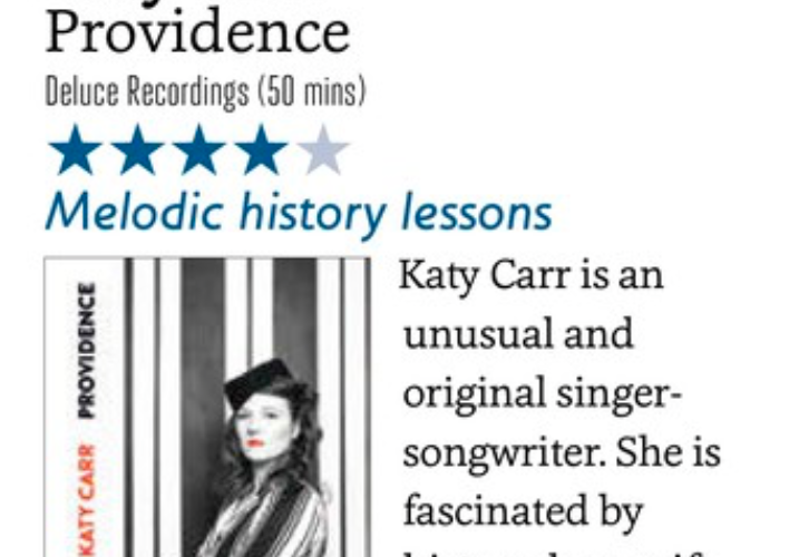 Katy Carr 4 **** review Providence SONGLINES